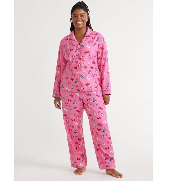 SAL & PIMENTA -  Christmas Pets Frill Collar Pyjamas - Pink